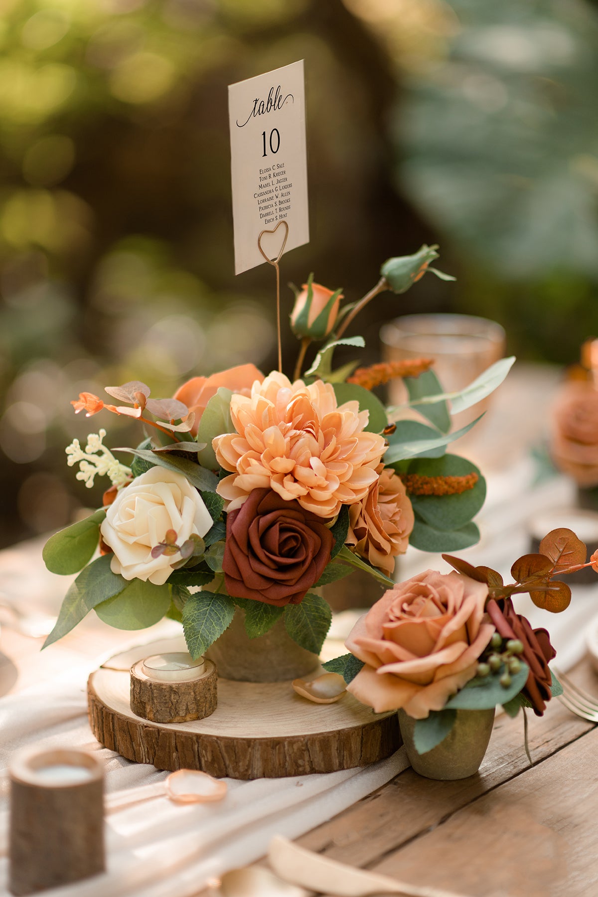 Assorted Floral Centerpiece Set in Sunset Terracotta