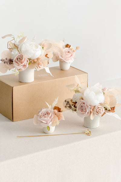 Assorted Floral Centerpiece Set in White & Beige