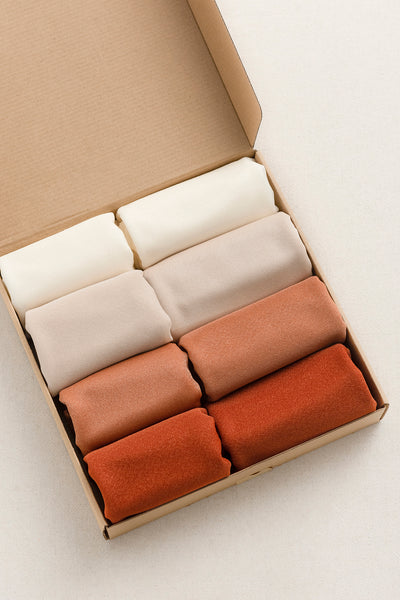 Table linens in Sunset Terracotta