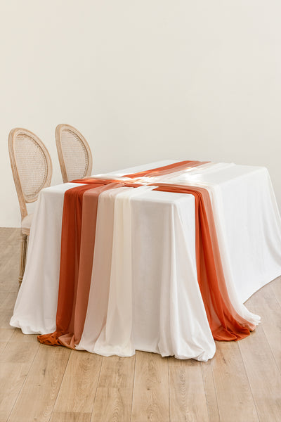 Table linens in Sunset Terracotta