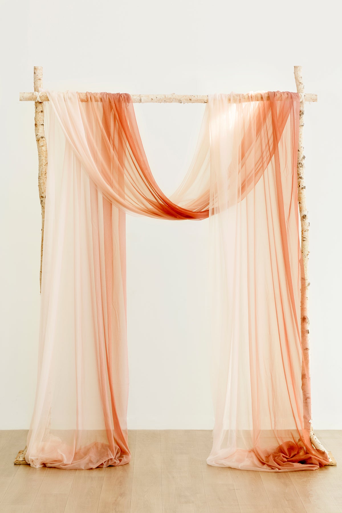 Ombre Extra Wide 60" W x 32ft L Wedding Backdrop Curtain in Sunset Terracotta | Clearance
