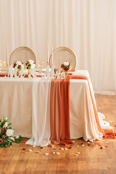 Table linens in Sunset Terracotta