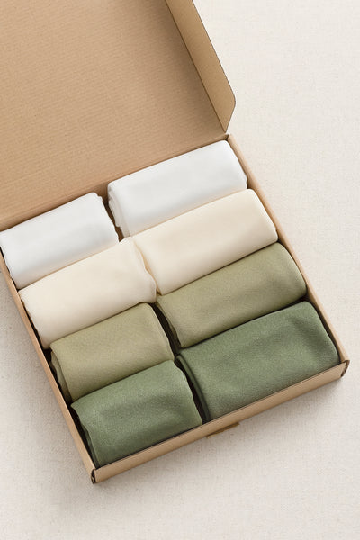 Table linens in White & Sage