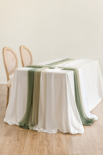 Table linens in White & Sage