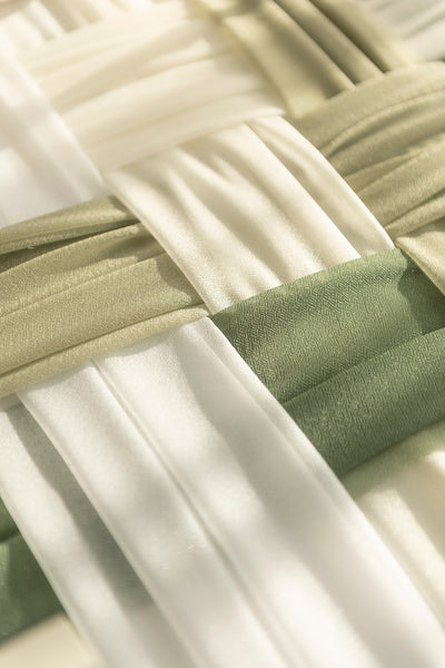 Table linens in White & Sage