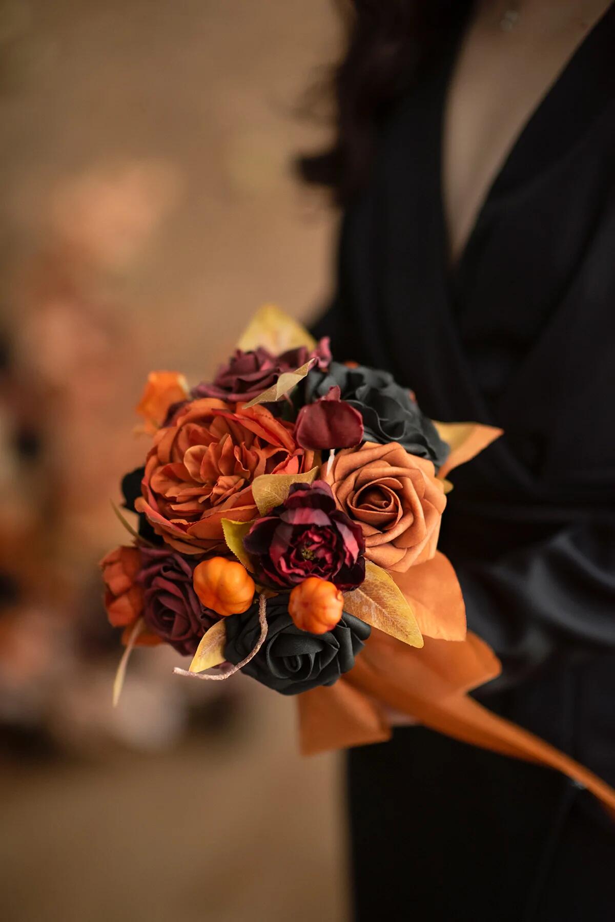 DIY Supporting Flower Boxes in Black & Pumpkin Orange