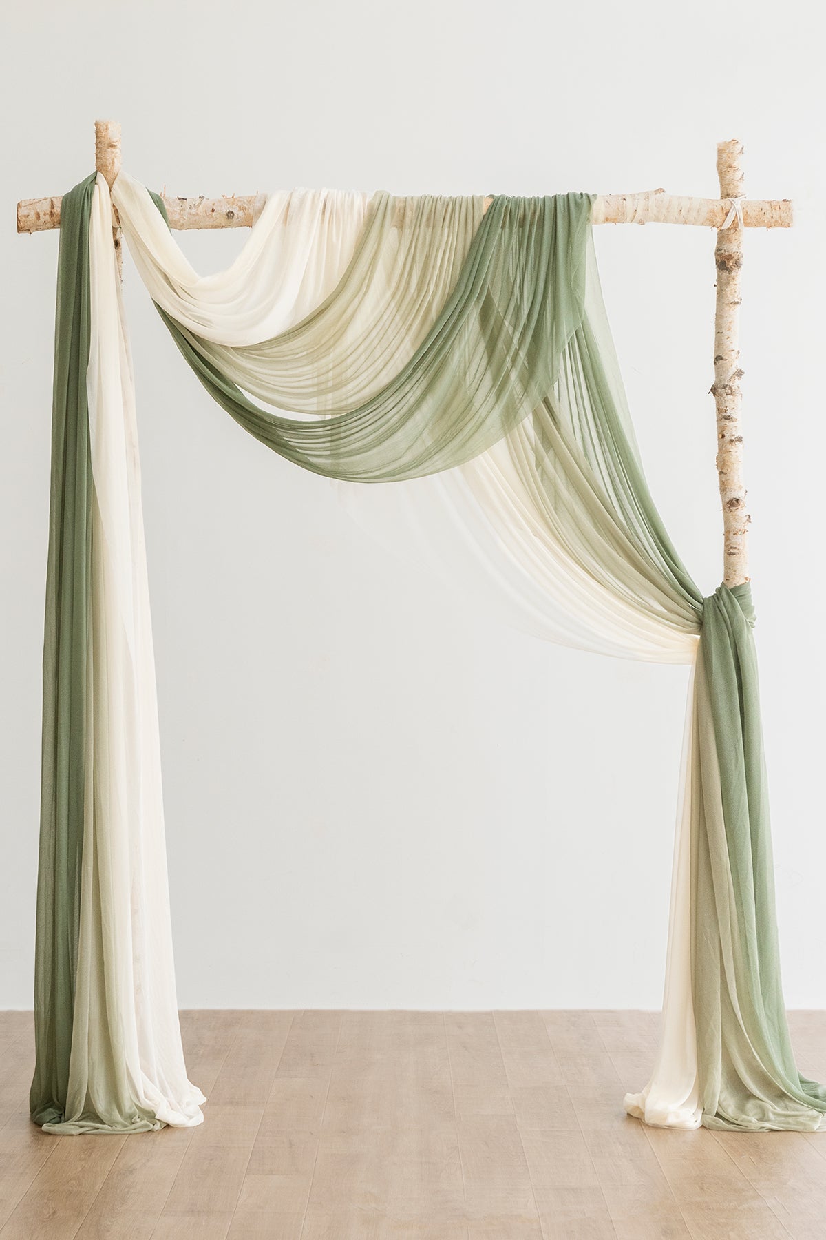 Wedding Arch Drapes in White & Sage