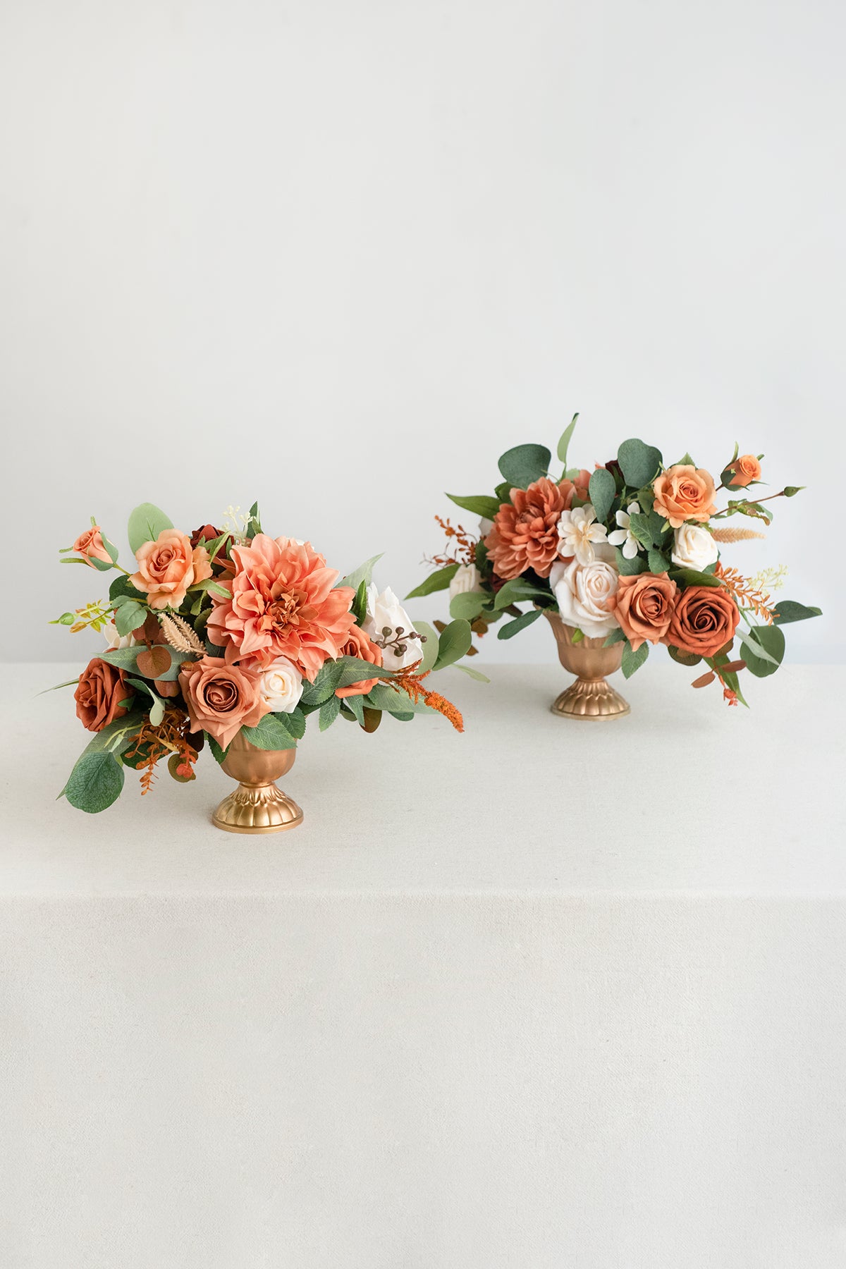 Large Floral Centerpiece Set in Sunset Terracotta