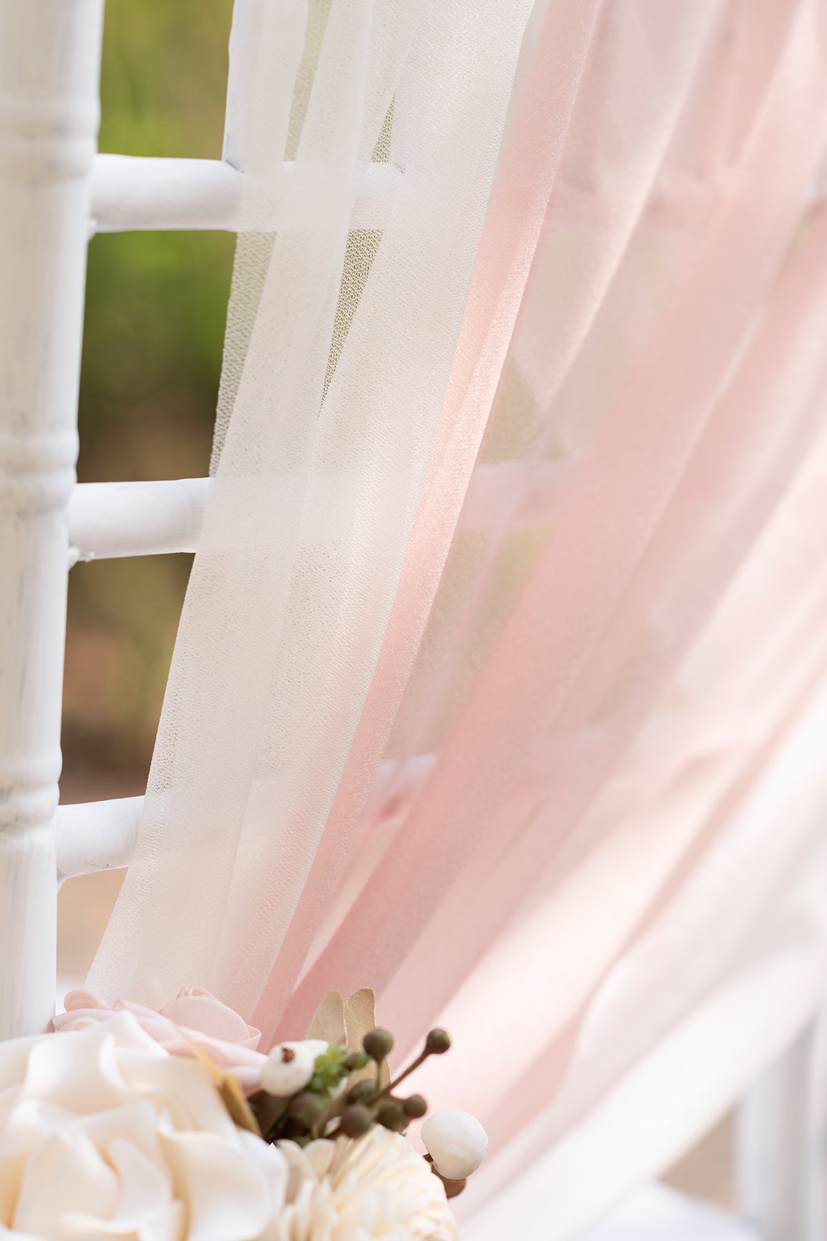 Wedding Aisle Chair Flower Decoration in Blush & Cream