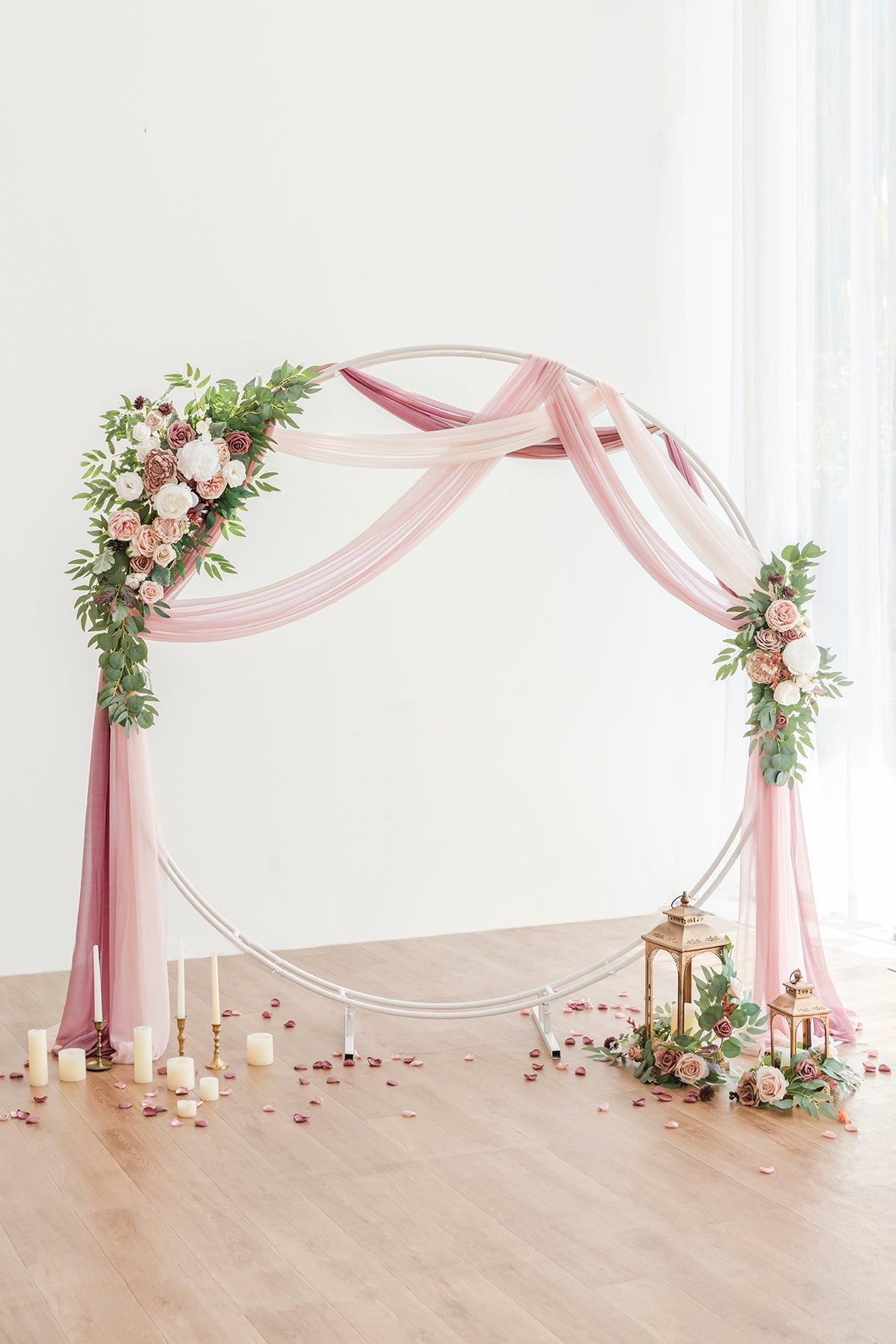 Sheer Wedding Arch Draping 30" w x 20ft  - Ombre Colors