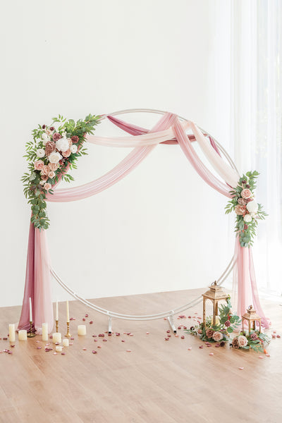 Sheer Wedding Arch Draping 30" w x 20ft  - Ombre Colors