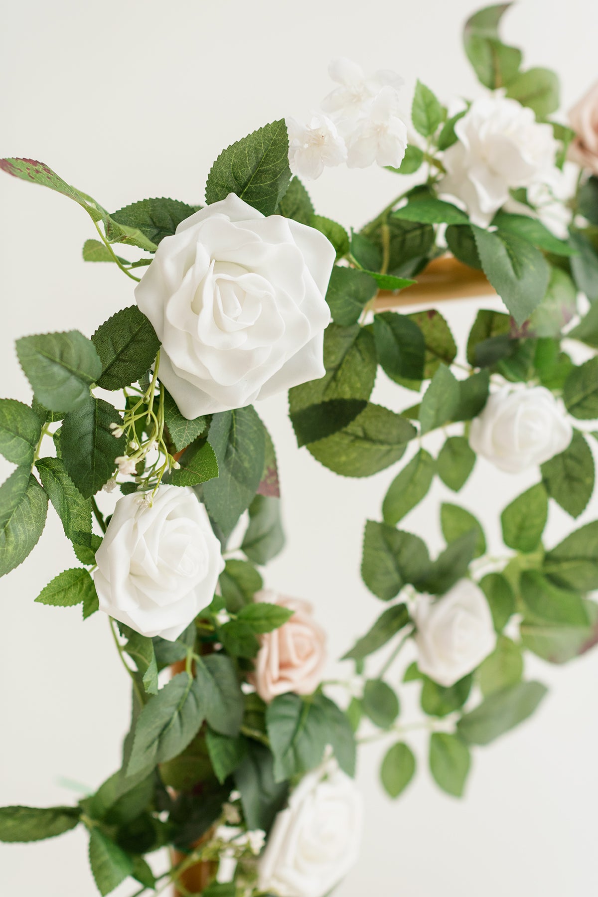 5ft Flower Garland in White & Sage