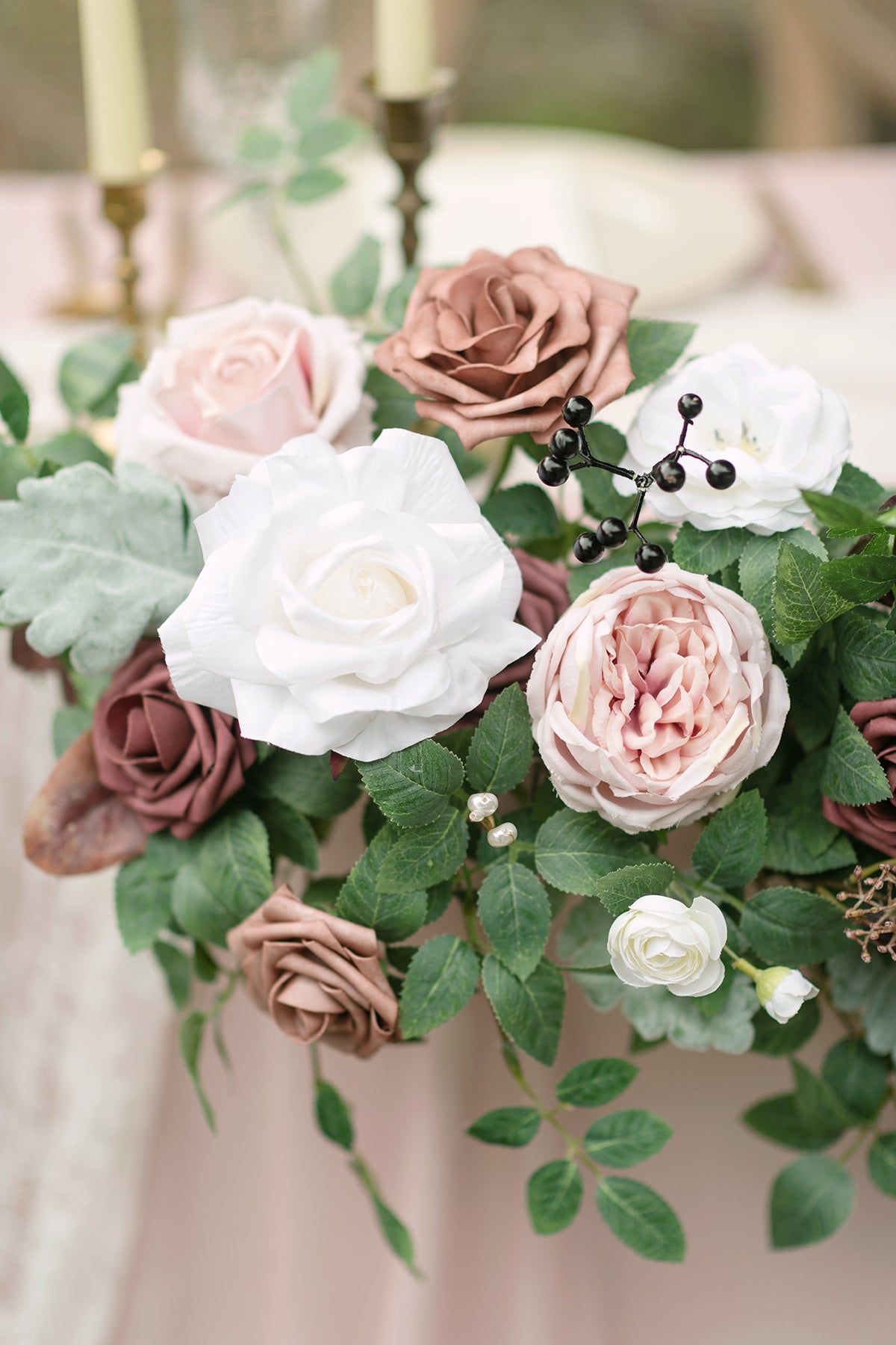 Head Table Floral Swags in Dusty Rose & Mauve