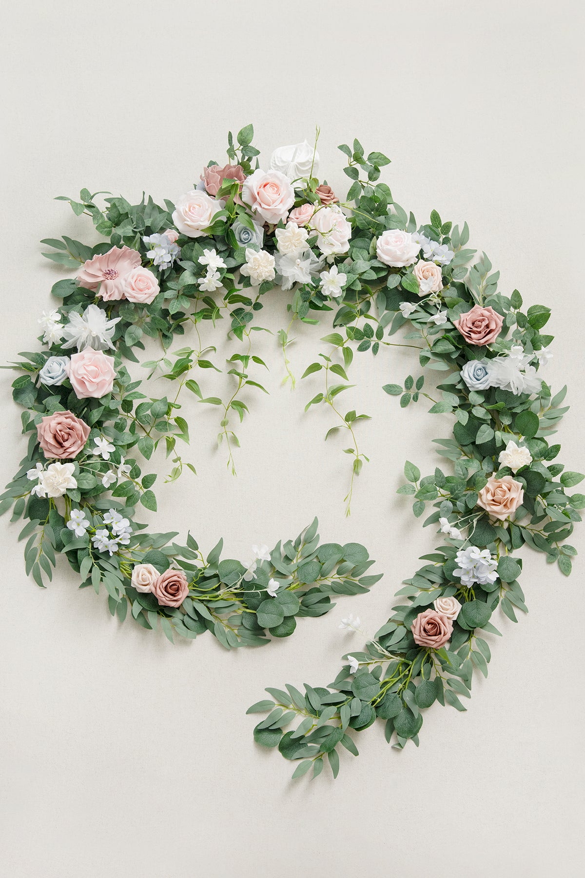 9ft Head Table Flower Garland in English Pastel