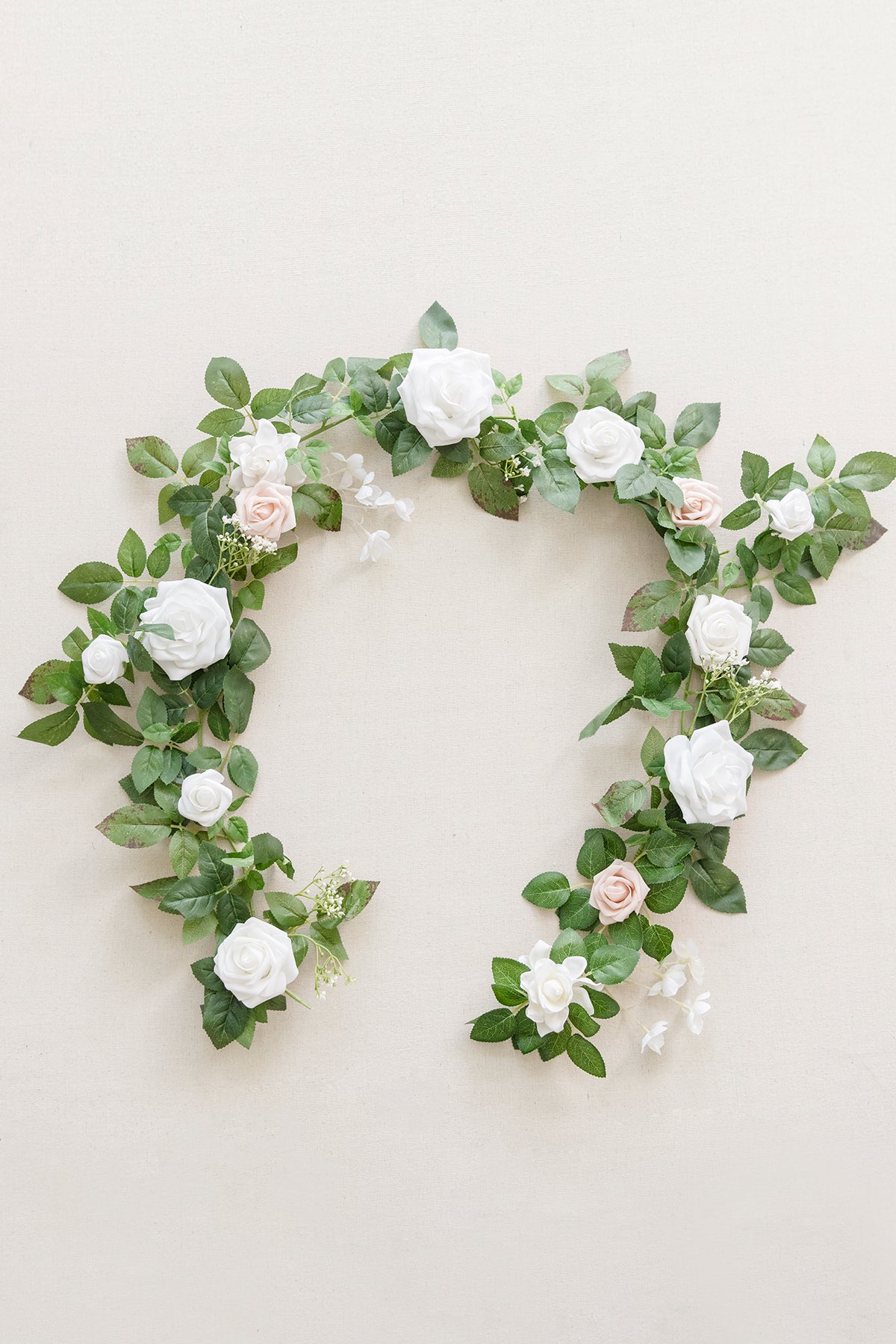 5ft Flower Garland in White & Sage