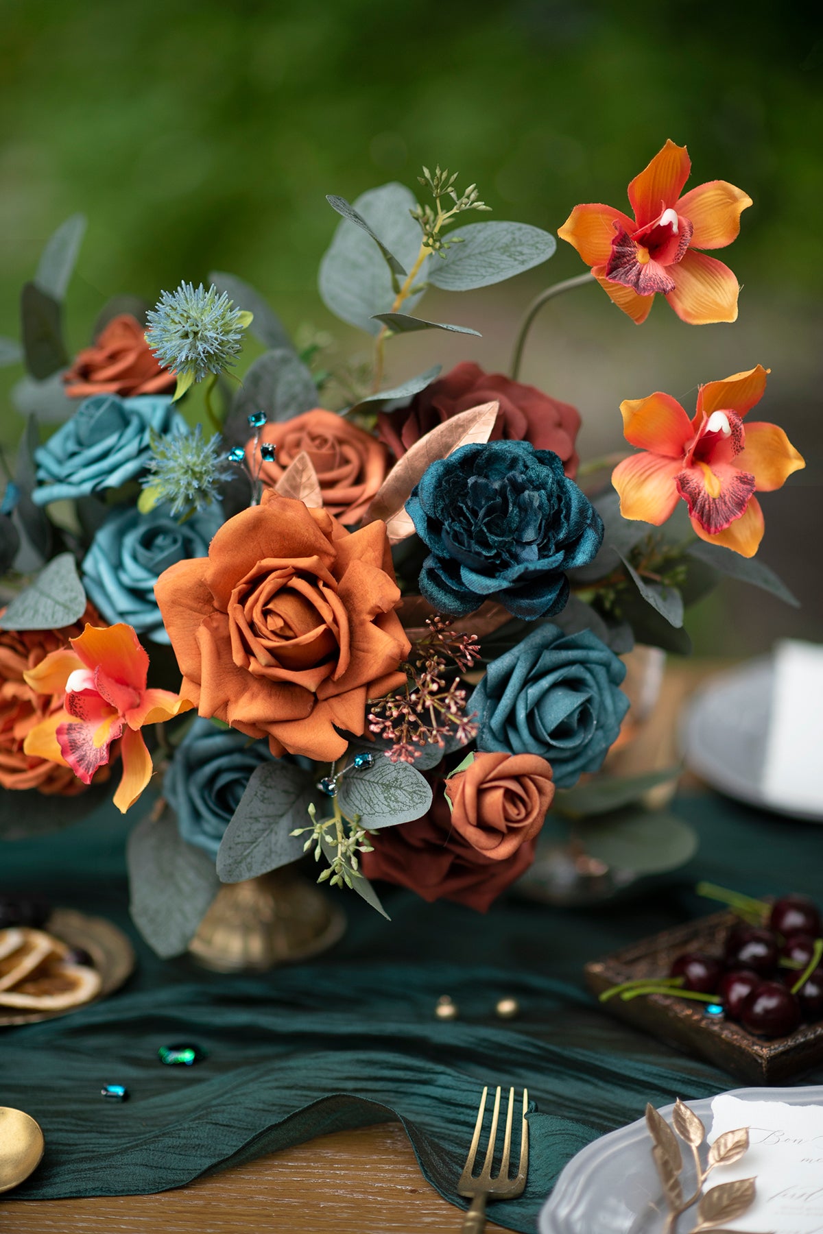 DIY Designer Flower Boxes in Dark Teal & Burnt Orange