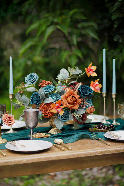 DIY Designer Flower Boxes in Dark Teal & Burnt Orange