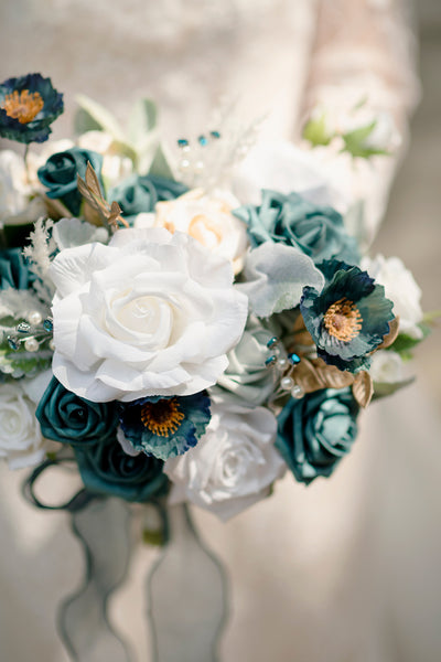 Dusty Blue & Navy Designer Flower Boxes