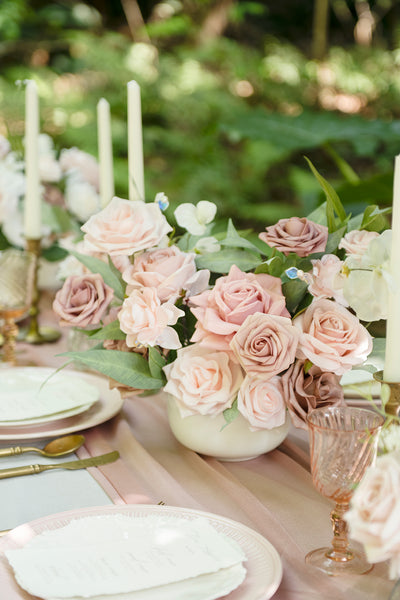 DIY Designer Flower Boxes in Dusty Rose & Cream