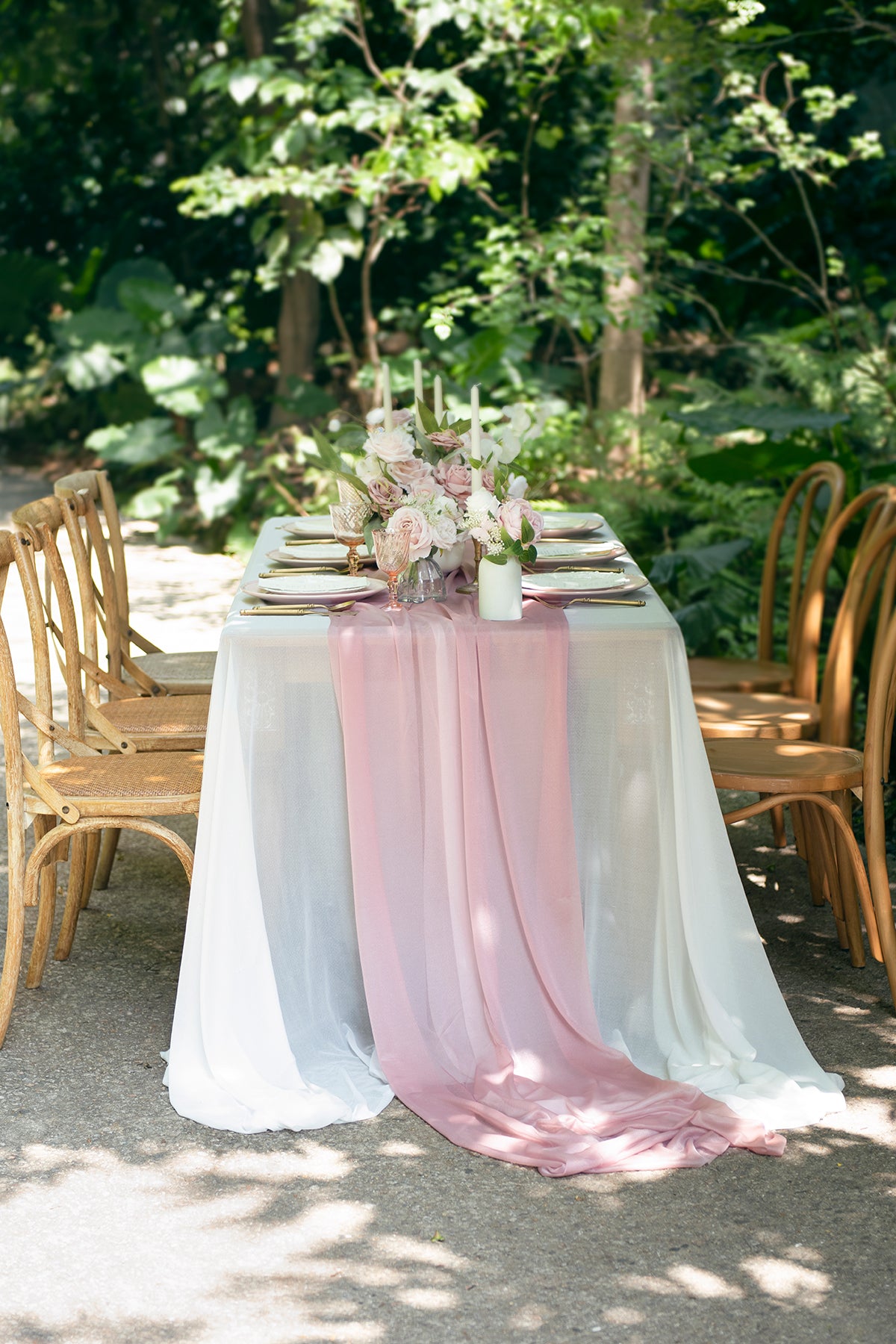 Table Linens in Dusty Rose & Mauve