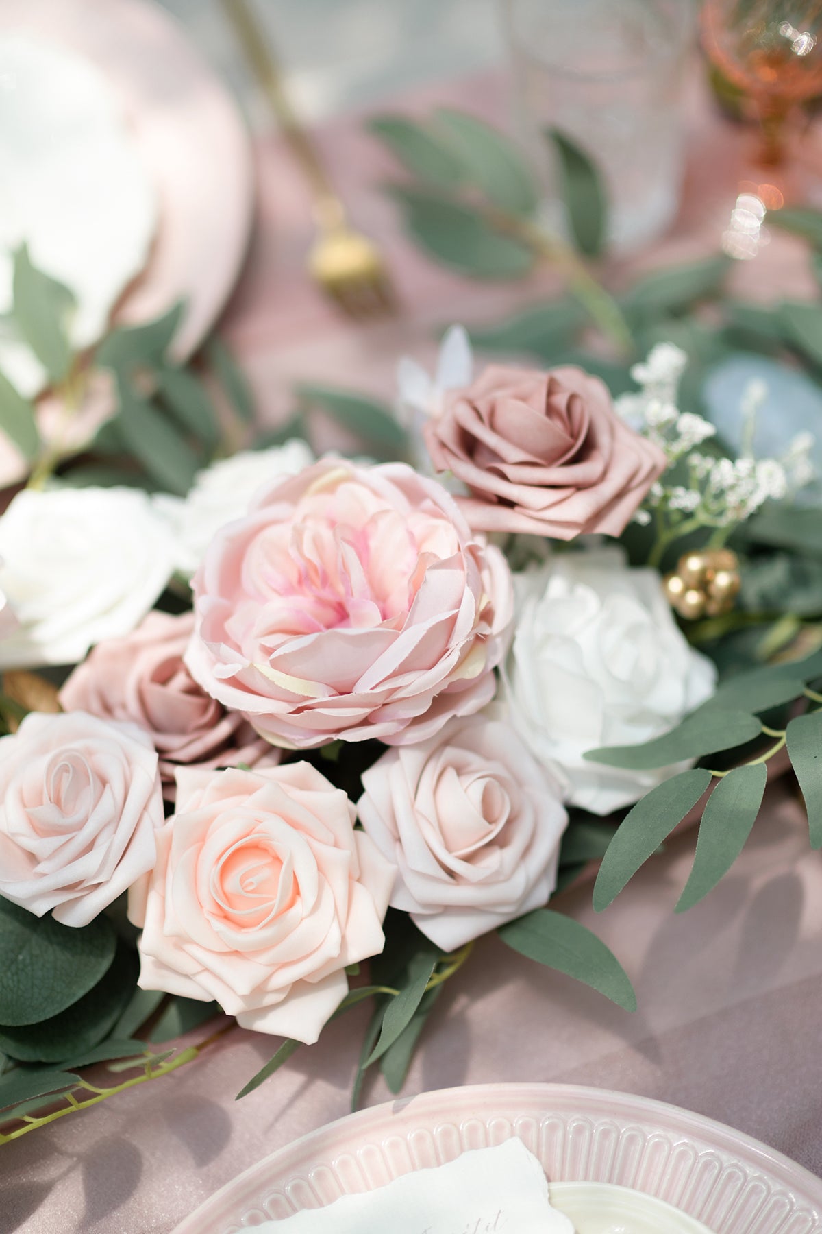 6ft Flower Garland in Dusty Rose & Cream