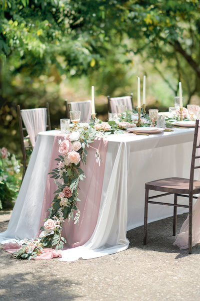 6ft Flower Garland in Dusty Rose & Cream