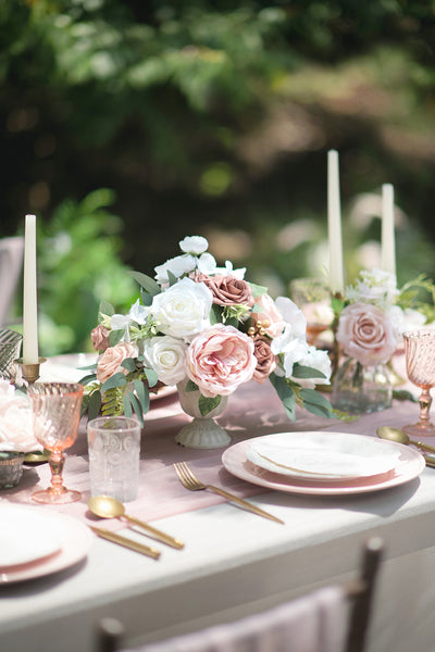 Large Floral Centerpiece Set in Dusty Rose & Cream | Limit-time