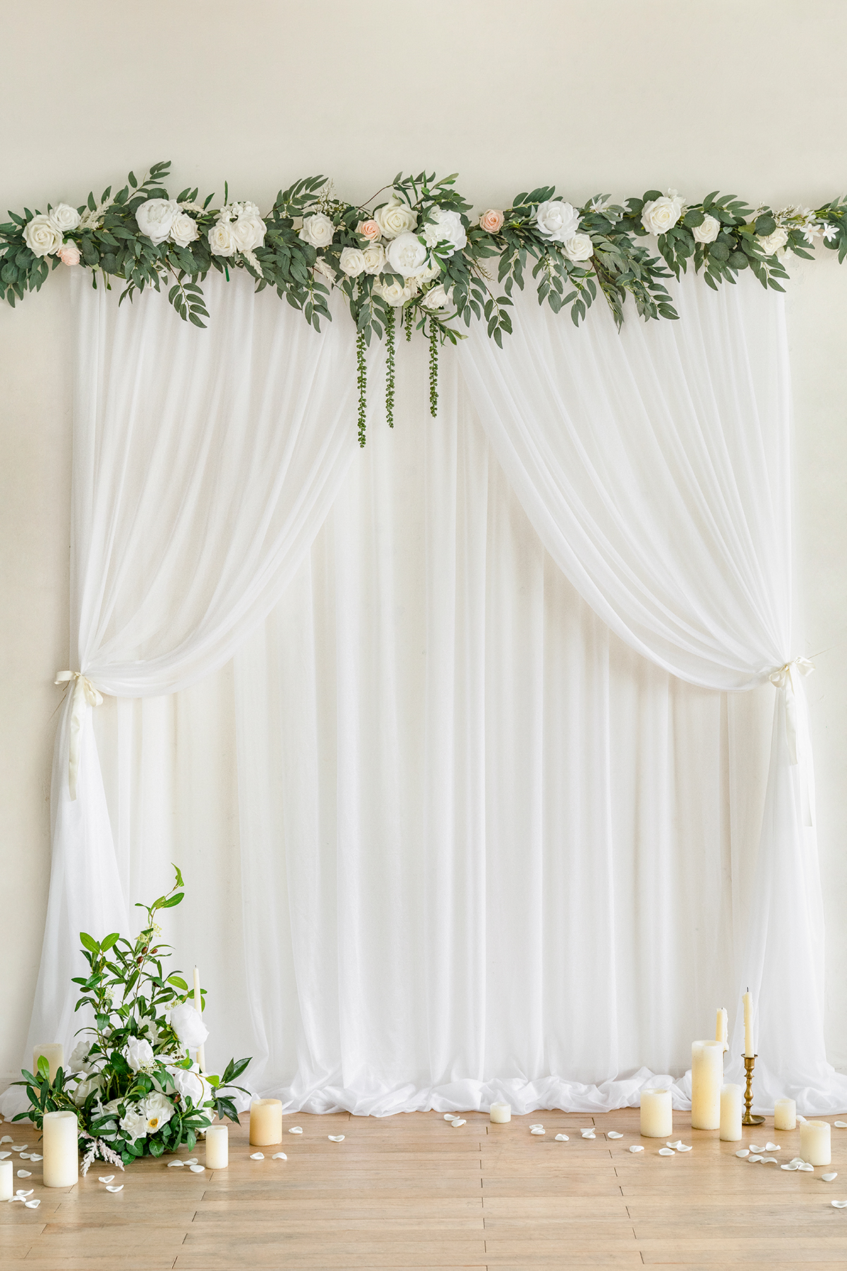 2-Layer Wedding Backdrop Curtains 59" x 10ft (Set of 2) - 6 Colors