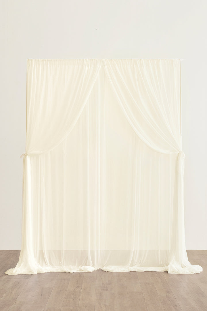 2-Layer Wedding Backdrop Curtains 59" x 10ft (Set of 2) | Clearance