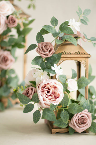 1.8ft Flower Garlands in Dusty Rose & Cream