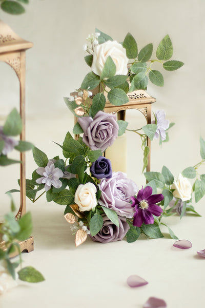 1.8 Flower Garlands in Lilac & Gold