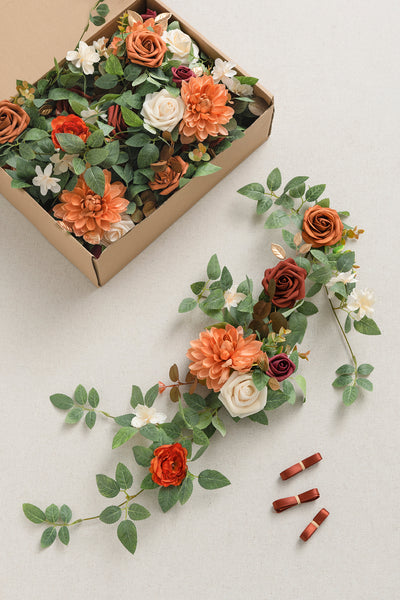 Lantern Flower Garlands in Sunset Terracotta