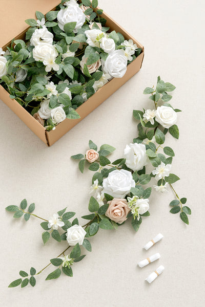 Lantern Floral Arrangements in White & Sage