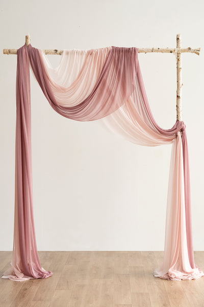 Wedding Arch Drapes in Dusty Rose ＆ Cream