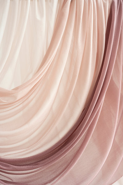 Wedding Arch Drapes in Dusty Rose ＆ Cream