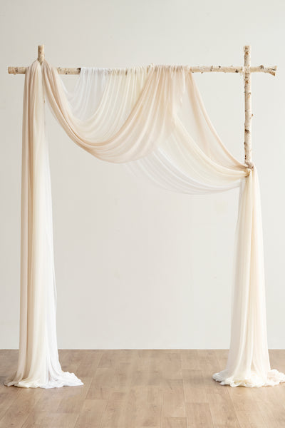 Wedding Arch Drapes in White & Beige
