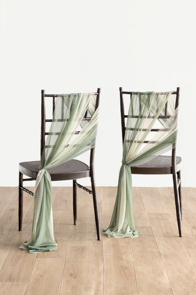 Wedding Aisle Chair Flower Decoration in White & Sage