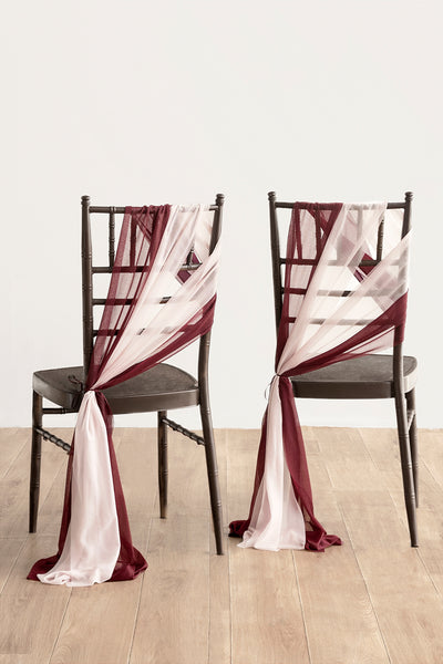 Aisle & Chair Decor Set in Burgundy & Dusty Rose