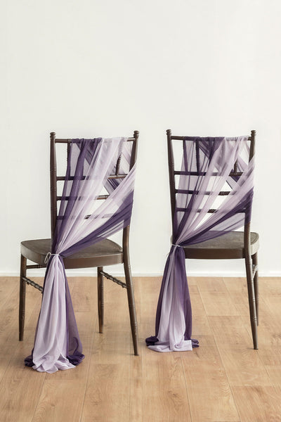 Wedding Aisle Chair Flower Decoration in Lilac & Gold