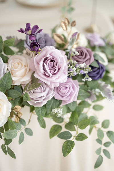 Head Table Floral Swags in Lilac & Gold