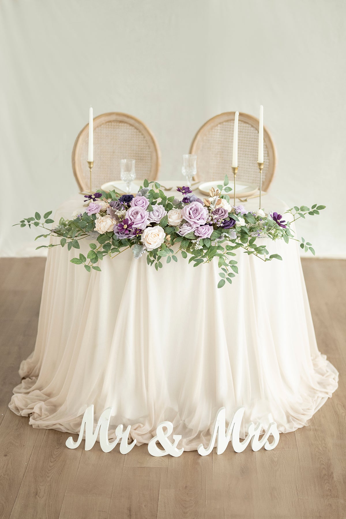 Head Table Floral Swags in Lilac & Gold | Limit-time