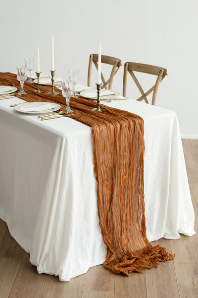 Table linens in Sunset Terracotta