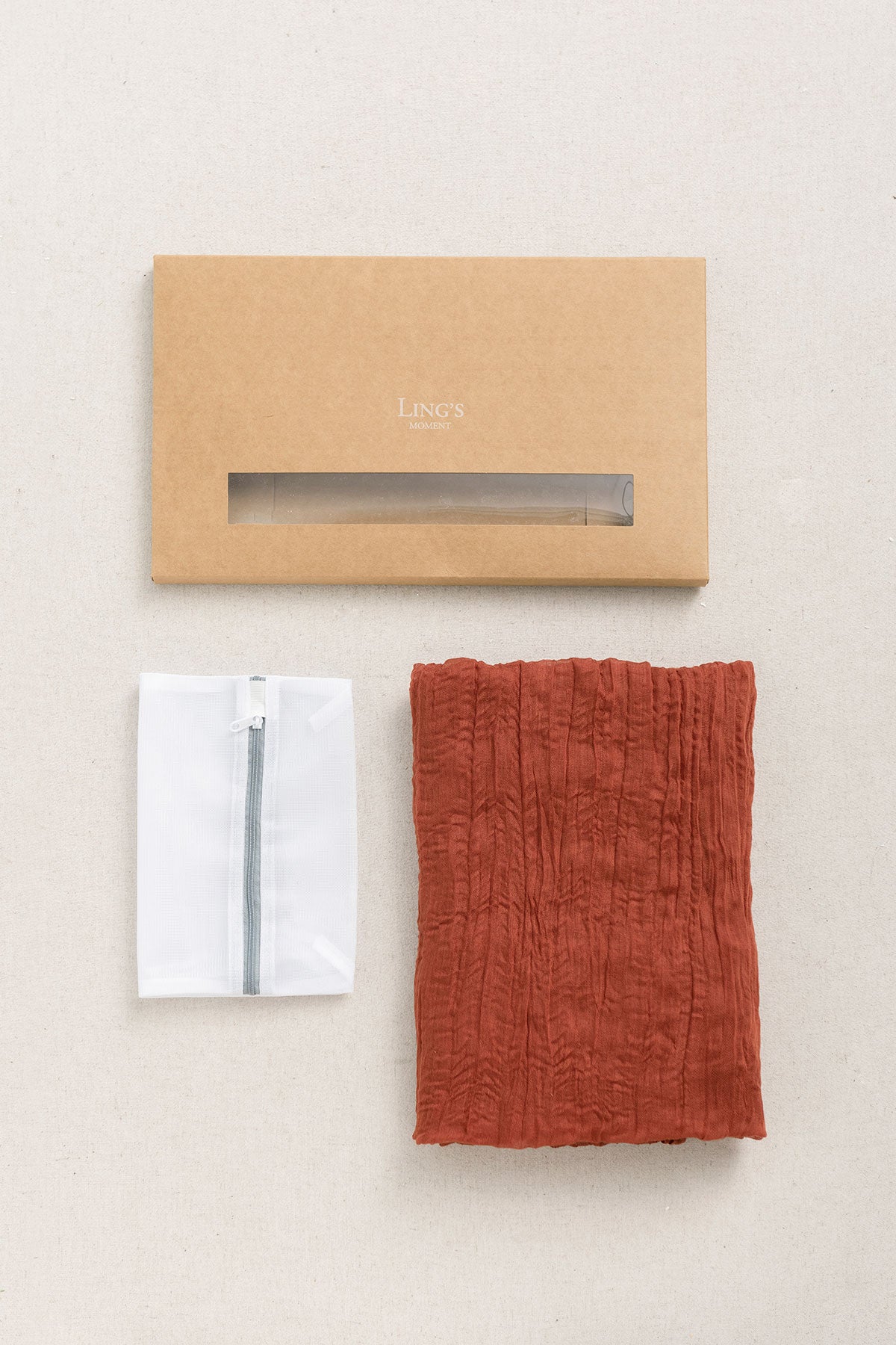 Table linens in Sunset Terracotta
