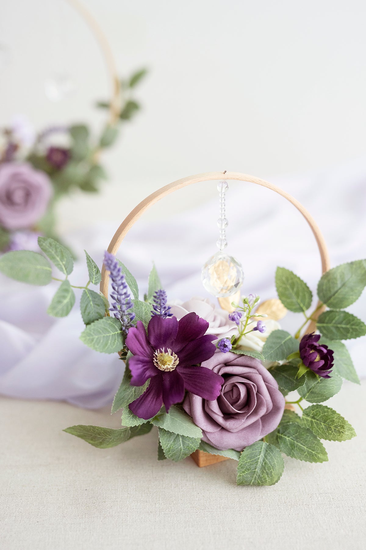 Wreath Hoop Centerpiece Set in Lilac & Gold