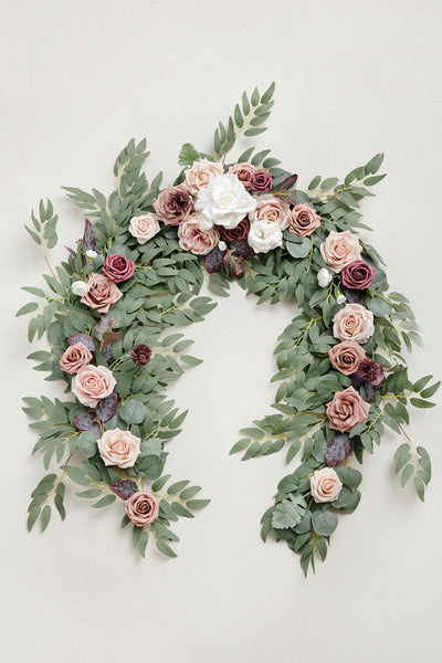 6ft Flower Garland in Dusty Rose & Mauve