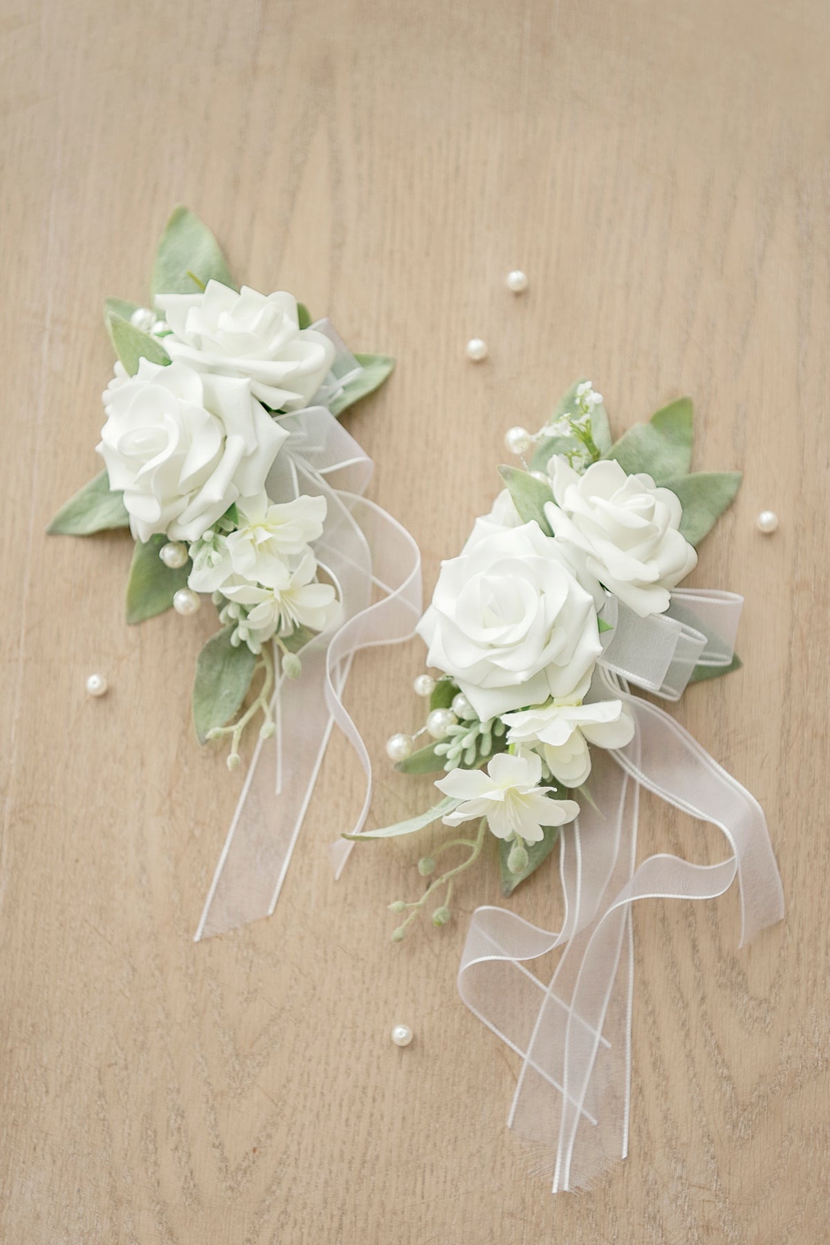 Shoulder Corsages in White