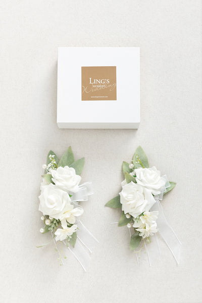 Shoulder Corsages in White