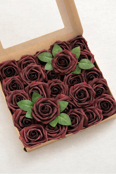 DIY Supporting Flower Boxes in Burgundy & Dusty Rose