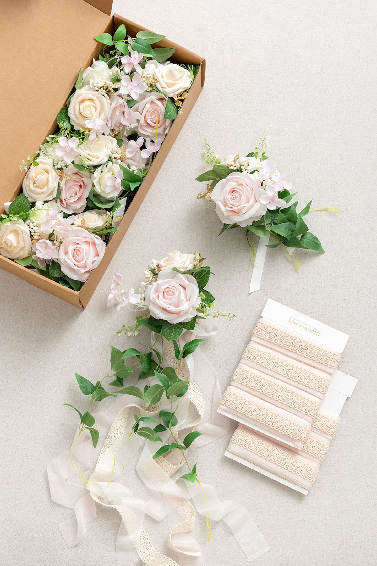 Wedding Aisle Decoration Pew Flowers in Blush