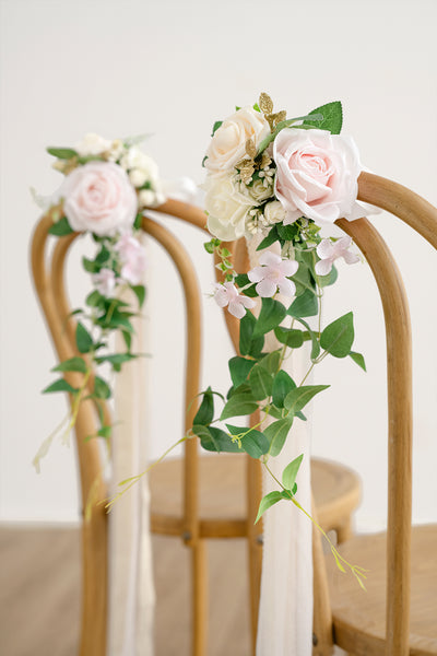 Wedding Aisle Decoration Pew Flowers in Blush